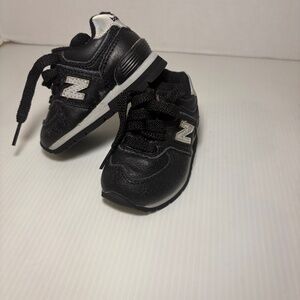 Trendy New Balance 574 Toddler/Baby Size 2 Black Sneakers/Athletic Shoes